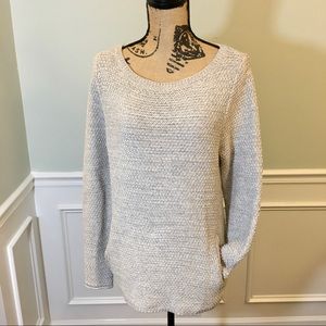 Dakani Waffle Knit Grey Sweater with Pockets